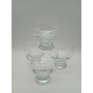 VTG DANSK Dessert Bowls Stemmed contemporary Set (4) Footed Clear belgium Glass